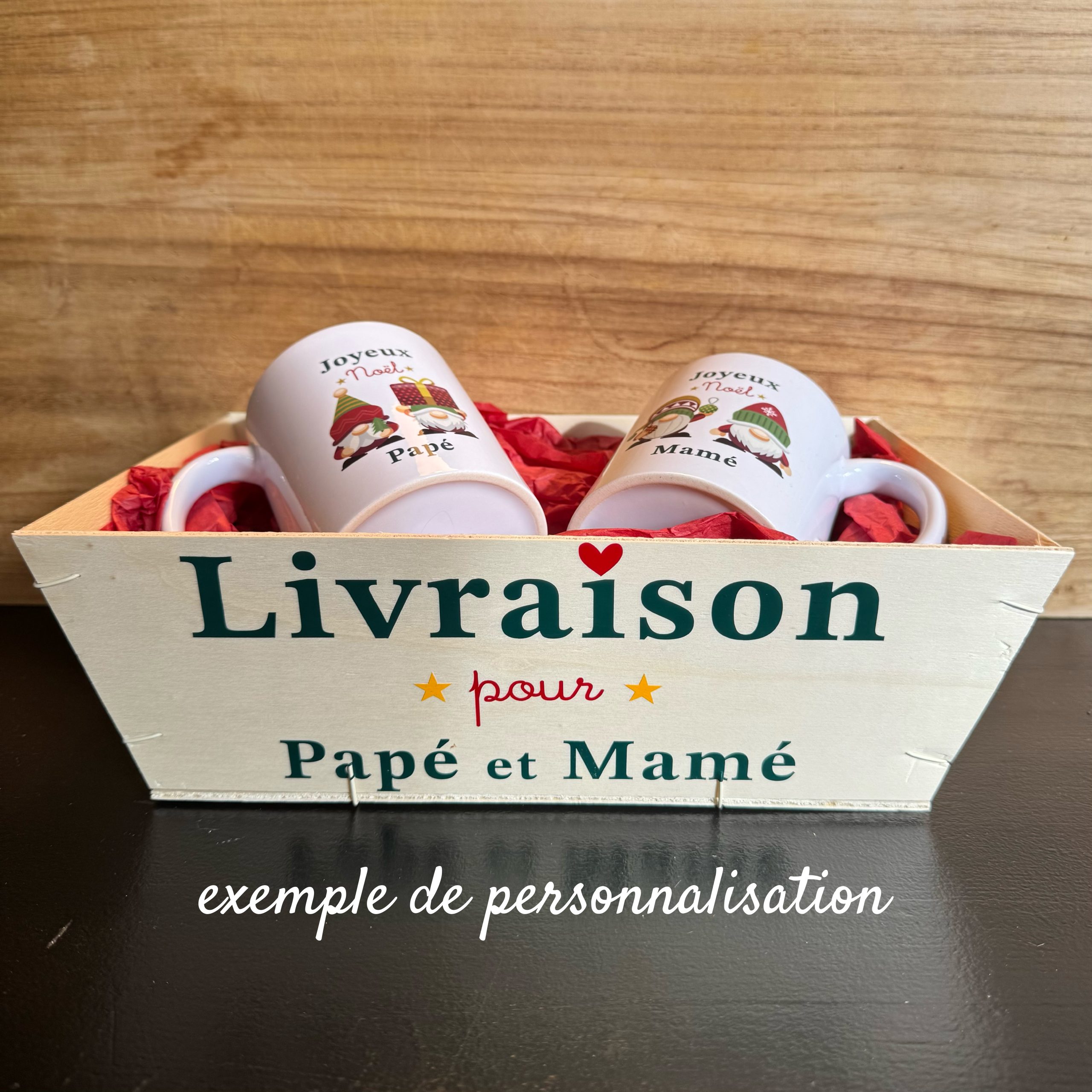 Coffret de mugs à personnaliser